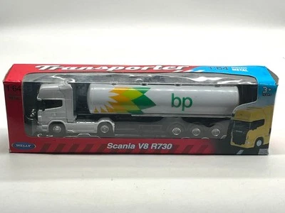 Scania V8 R730 BP Oil Tanker White 1:64 Scale Welly Transporter Diecast Metal - Image 1 of 4