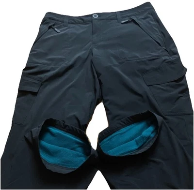 EDDIE BAUER FLEECE LINED PANTS Women’s SIZE P12 BLACK WINTER Water Resistant - Image 1 of 4