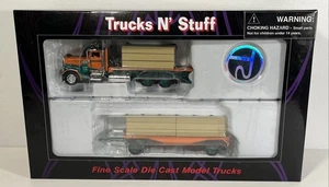 Tonkin Truck N Stuff 1/53 Peterbilt 388 Stake Body 24’ Flatbed W Lumber In Box - Picture 1 of 13