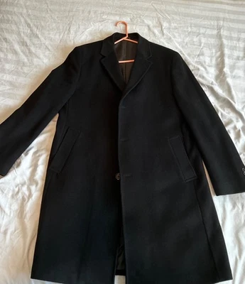 Abrigo largo Ralph Lauren para hombre negro XL cachemir lana de cordero Italia Foto 1 de 4