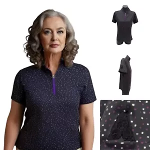 BA Logo Sporte Leisure Women's Syrah Short Sleeve Polo, Lawn Bowls Comfort - Picture 1 of 4