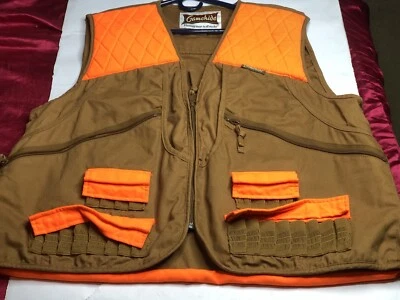 Gamehide Canvas Hunting Vest Adult Size XL Full Zip Bright Orange & Brown - Image 1 of 4