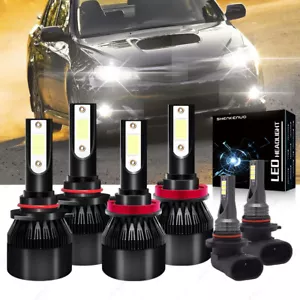 Para Subaru WRX 2015-2019 Combo 6x Faros LED Hi Lo + Kit de Bombillas Antiniebla 6000K - Imagen 1 de 12