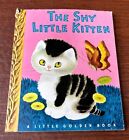 THE SHY LITTLE KITTEN z kurtką przeciwpyłową ~ vintage dziecięca mała złota książka #23