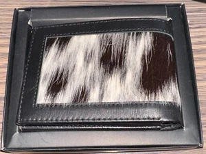 Cowhide Wallet - Genuine Bifold Men Leather Wallet Real Hair-on Hide - Picture 1 of 8