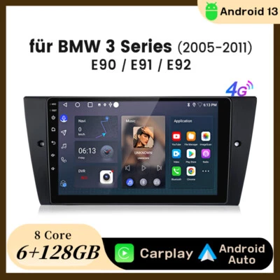 Für BMW 3er E90 E91 E92 318i 320d 9" Autoradio Android 13 GPS NAV Carplay 6+128G - Bild 1 von 4