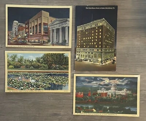 Harrisburg PA Pennsylvania Linen Postcard Lot Main St. Hotel Capitol Gardens - Picture 1 of 2