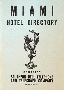 Teléfono y telégrafo Southern Bell 1948 de Miami Hotel Directory - Imagen 1 de 3