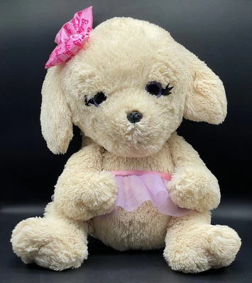 Barbie Mattel Peluche Marrón Tostado Púrpura Ojos Perro Suave Peluche Tutú GRANDE 20" Foto 1 de 4
