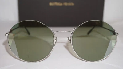 Gafas de sol Bottega Veneta nuevas redondas plateadas verdes monograma BV0246S 004 57 21 140 Foto 1 de 4