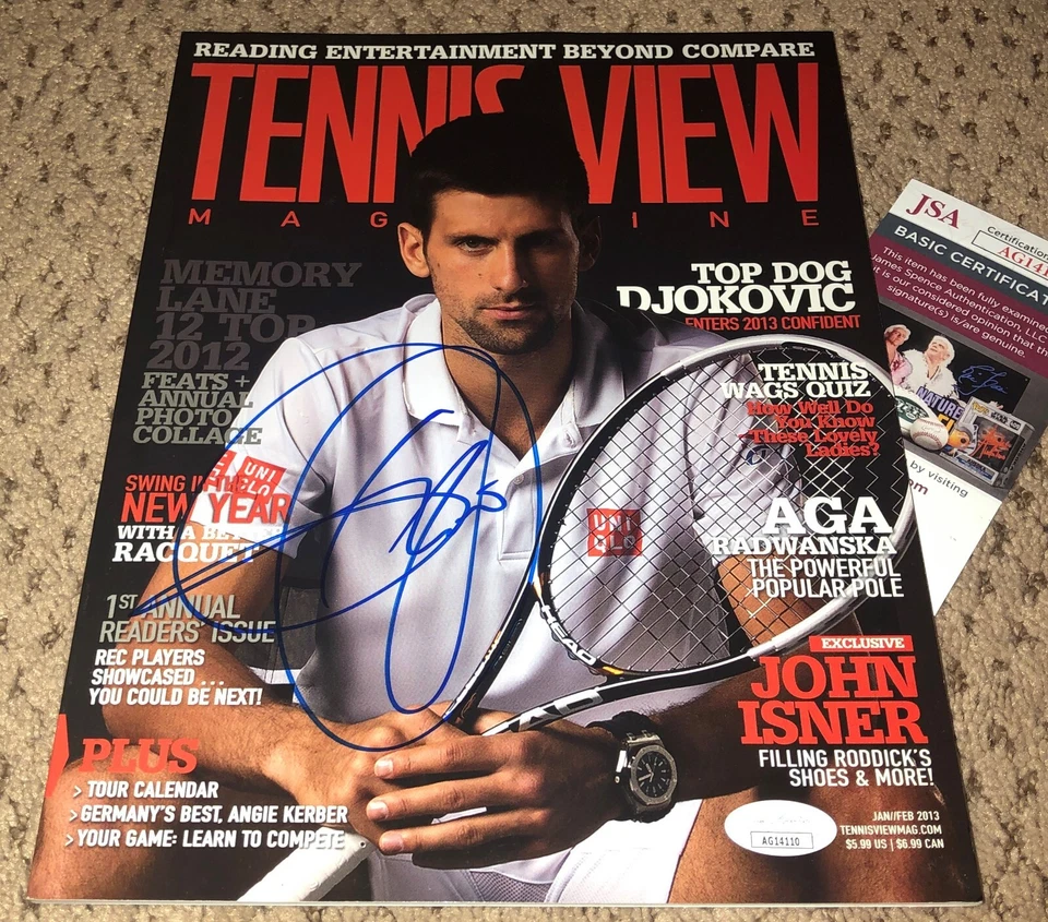 NOVAK DJOKOVIC SIGNED TENNIS VIEW MAGAZINE JSA AUTOGRAPH AUTO COA - Image 1 of 1