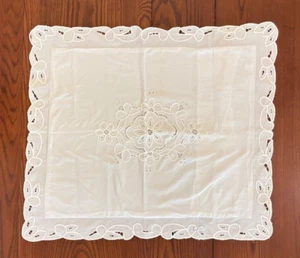 Vintage White Cotton Battenburg Lace Pillow Sham 27" x 30" - Picture 1 of 6