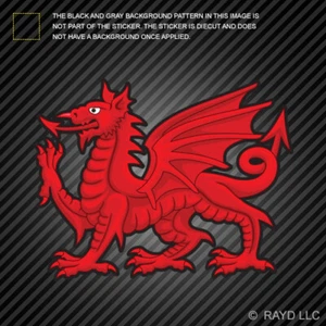 Welsh Dragon Sticker Die Cut Vinyl wales red dragon uk welsh logo Y Ddraig Goch - Bild 1 von 1