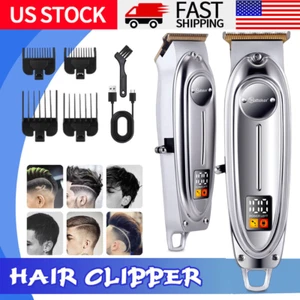 Cortapelos Hatteker® para hombre recortadoras afeitadora eléctrica hoja en T corte de pelo inalámbrico - Imagen 1 de 15