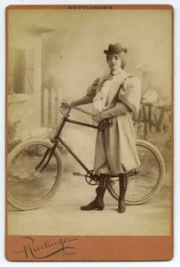 Cabinet circa 1900 Reutlinger. Cléo de Mérode avec un vélo. - Picture 1 of 2
