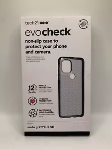 Moto G Stylus 5G Tech21 Evo Karo rutschfeste Schlaghülle - Smokey schwarz - Bild 1 von 4