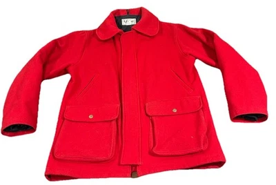Vintage LL Bean Men's Mackinaw Cruiser Style Wool Jacket Coat Red - Image 1 of 4