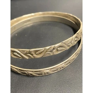 2 VINTAGE DANECRAFT 925 STERLING SILVER BANGLE BRACELETS SKY - Picture 1 of 6