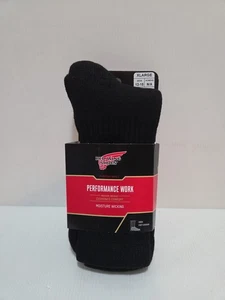 Redwing Performance Work Black Crew Socks Mens XL 12-15 - Picture 1 of 8