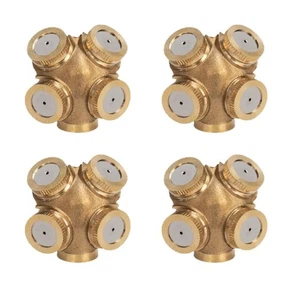 Set of 4 Copper Fogging Nozzles 4 Hole for Garden Sprayer Agricultural Lawn Use - Picture 1 of 6