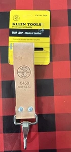 New NOS Vintage X1 Klein Tools Tan Leather Snap Belt Loop Tool Holster 5458 USA - Picture 1 of 17
