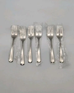New!! Lot Of 6 Oneida Silver Gala-Impulse Stainless Steel Salad Fork - Picture 1 of 3