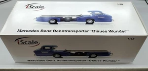 1 18 Miniature Car Model No. MB RENNTRANSPORTER BLAUES WUND ISCALE - Picture 1 of 12