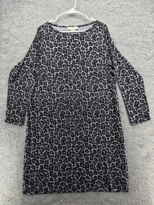 Vestido Michael Michael Kors para mujer 1X negro blanco hombro frío cambio elástico Foto 1 de 4