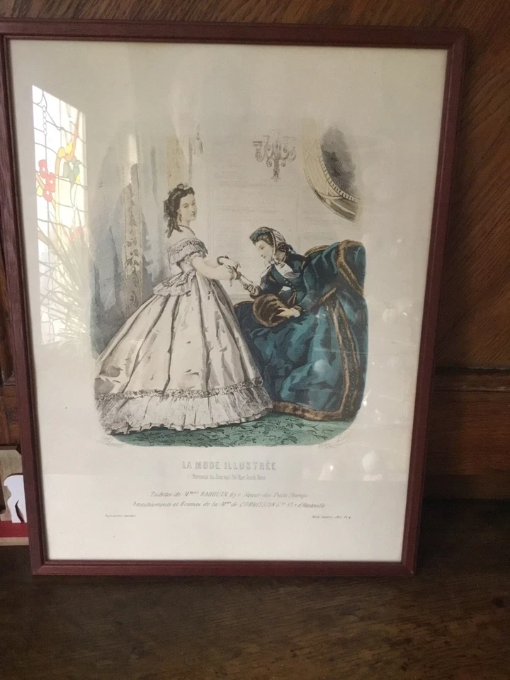 La Mode Illustrée Tableau Gravure Fin 19eme - Photo 1/2