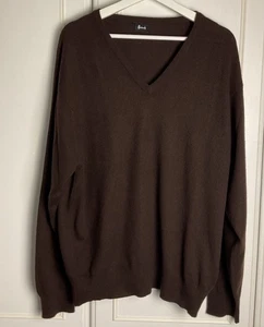Harrods Kaschmir Wolle Pullover Herren Gr. L 44" Braun V-Ausschnitt Schottland Sweater Arbeit - Bild 1 von 8