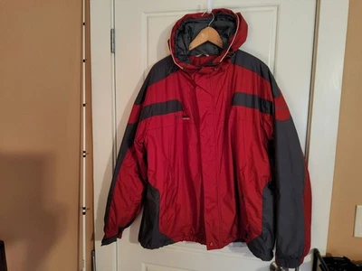 Columbia Men's XL Vertex Jacket Red Gray Waterproof Parka Hooded Ski Snowboard - Image 1 of 4