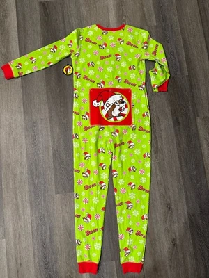 Buc-ee’s One Piece Union Suit Christmas Pajamas Grinch Size Small /Medium bucees - Image 1 of 4