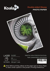Fotopapier für Laserdrucker Doppelseitig Glänzend A4 250 g/m² 100 Blatt. Geei... - Afbeelding 1 van 7