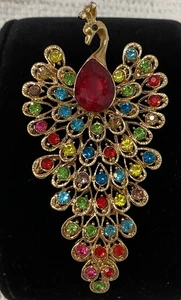 Grande splendida spilla/ciondolo articolato multicolore - Foto 1 di 24
