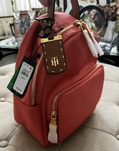 TOMMY HILFIGER Hot Pink-coral Julia Dome Backpack NEW RP $ 128.00 - Picture 1 of 13