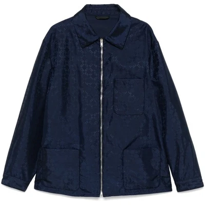 size 52 Givenchy Overshirt Monogram Dark Blue Zipped Jacket - Image 1 of 4