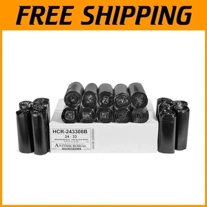 Heavy Duty 16 Gal Trash Bags 24"x33" Black 1000 Ct - Picture 1 of 8
