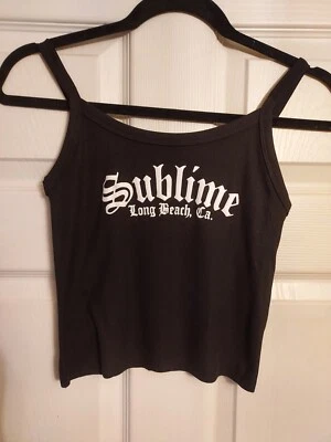 Sublime crop top acanalado recortado a mano sublime camiseta sin mangas camisa sublime xs a 2xl Foto 1 de 2
