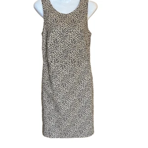 J. Crew Factory Damen Kleid Größe 4 Gepardenmuster ärmellos Etui Baumwolle gefüttert - Bild 1 von 7