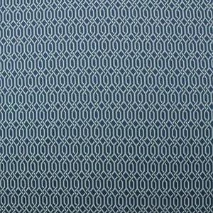 P KAUFMANN INTERLACE OCEAN BLUE GEOMETRIC TRELLIS FURNITURE FABRIC BY YARD 54"W - Picture 1 of 5
