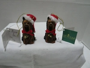 YORKSHIRE TERRIER ORNAMENTO NATALIZIO DA REGALO LINK SET DI 2 - Foto 1 di 6