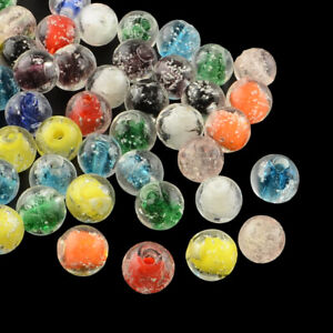 10 Glow In The Dark Glass Beads 8mm Lampwork Mix Jewelry Making Supplies Set