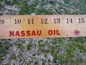 NASSAU OIL, PRINCETON, NJ Vintage c.1960 Wooden Yardstick TEXACO Dealer, Petro - Picture 1 of 7