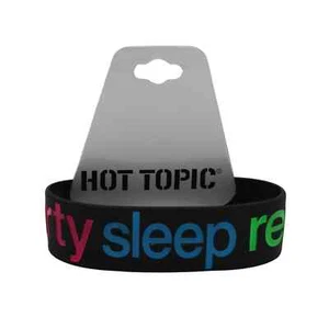"Party Sleep Repeat" Silicone Bracelet from Hot Topic B2103 - Picture 1 of 1