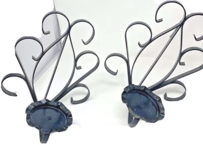 Unbranded Metal Wall Sconces Candle Holders 12" Tall R - Image 1 of 4