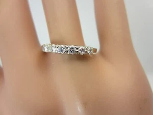 14k White Gold 6 Diamond Wedding Band Ring 0.24 carat - Picture 1 of 14