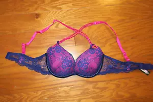 VINTAGE 32B ❤️ SEXY LITTLE THINGS VICTORIA'S SECRET ❤️ PUSH UP SATIN ❤️ BRA PADS - Picture 1 of 4