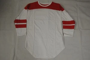 DAMEN Rot & Weiß Enganliegend Varsity Baseball Top T Shirt Trikot Neu Superweich - Picture 1 of 5