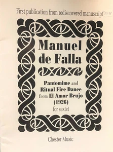  NEW Music Song Book for Piano, Manuel de Falla Pantomine Fire Dance For Sextet  - Picture 1 of 3