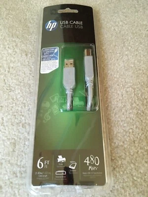 HP Monster 6 ft. A to B USB Cable 480 MbPS USB-6 ES 122243-00 – NEW - SEALED! - Image 1 of 3